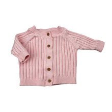 Load image into Gallery viewer, Girls Dymples, ribbed organic cotton knit cardigan, EUC, size 0000,  