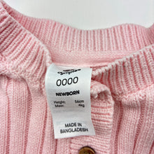 Load image into Gallery viewer, Girls Dymples, ribbed organic cotton knit cardigan, EUC, size 0000,  