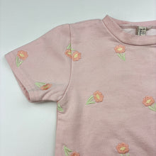 Load image into Gallery viewer, Girls CHICKPEA ORGANIC, embroidered cotton blend short sleeve top, FUC, size 1-2,  