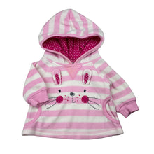 Load image into Gallery viewer, Girls Tiny Little Wonders, fleece hoodie sweater, mark front neck, FUC, size 000,  
