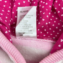 Load image into Gallery viewer, Girls Tiny Little Wonders, fleece hoodie sweater, mark front neck, FUC, size 000,  