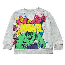 Load image into Gallery viewer, Boys Marvel, Superhero fleece lined sweater / jumper, marks on cuffs, FUC, size 4,  