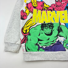 Load image into Gallery viewer, Boys Marvel, Superhero fleece lined sweater / jumper, marks on cuffs, FUC, size 4,  