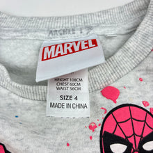 Load image into Gallery viewer, Boys Marvel, Superhero fleece lined sweater / jumper, marks on cuffs, FUC, size 4,  