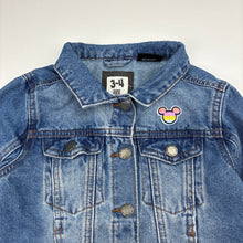 Load image into Gallery viewer, Girls Cotton On, Disney denim jacket, poppers, GUC, size 3-4,  
