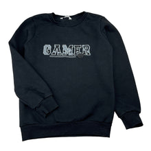 Load image into Gallery viewer, Boys Ollie's Place, black fleece lined sweater / jumper, gamer, GUC, size 8,  