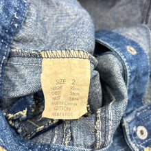 Load image into Gallery viewer, Unisex Baby World, vintage distressed denim jacket, GUC, size 2,  