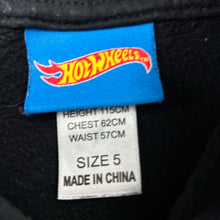 Load image into Gallery viewer, Boys Hot Wheels, fleece lined hoodie sweater, wash fade &amp; pilling, FUC, size 5,  