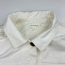 Load image into Gallery viewer, Girls DAVID JONES, white denim jacket, small mark back left shoulder, FUC, size 12,  