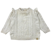 Load image into Gallery viewer, Girls Country Road, cable knit cotton sweater / jumper, light mark at neck, FUC, size 0,  