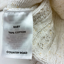 Load image into Gallery viewer, Girls Country Road, cable knit cotton sweater / jumper, light mark at neck, FUC, size 0,  