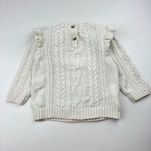 Load image into Gallery viewer, Girls Country Road, cable knit cotton sweater / jumper, light mark at neck, FUC, size 0,  
