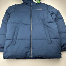 Load image into Gallery viewer, Boys C&amp;A, navy hooded puffer jacket / coat, NEW, size 12,  