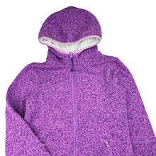 Load image into Gallery viewer, Girls CAPE, purple fleece lined zip hoodie sweater, pilling, FUC, size 12,  
