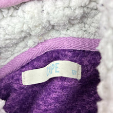 Load image into Gallery viewer, Girls CAPE, purple fleece lined zip hoodie sweater, pilling, FUC, size 12,  