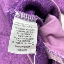 Load image into Gallery viewer, Girls CAPE, purple fleece lined zip hoodie sweater, pilling, FUC, size 12,  