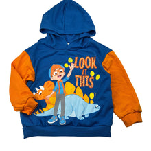 Load image into Gallery viewer, Boys Blippi, lightweight hoodie sweater, dinosaurs, EUC, size 4,  