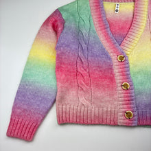 Load image into Gallery viewer, Girls KID, colourful soft feel cable knit cardigan, EUC, size 12,  