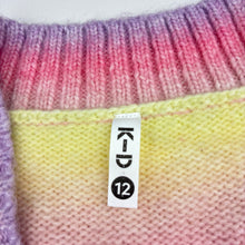 Load image into Gallery viewer, Girls KID, colourful soft feel cable knit cardigan, EUC, size 12,  