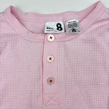 Load image into Gallery viewer, Girls Cotton On, stretchy waffle long sleeve pyjama top, GUC, size 8,  