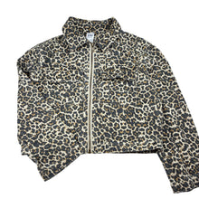 Load image into Gallery viewer, Girls Anko, leopard print denim zip up jacket, GUC, size 8,  