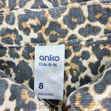 Load image into Gallery viewer, Girls Anko, leopard print denim zip up jacket, GUC, size 8,  
