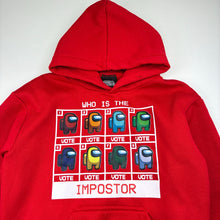 Load image into Gallery viewer, Boys Surfing Team, red fleece lined hoodie sweater, pilling, FUC, size 8,  