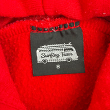 Load image into Gallery viewer, Boys Surfing Team, red fleece lined hoodie sweater, pilling, FUC, size 8,  