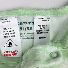 Load image into Gallery viewer, Girls Carters, soft cotton sleepsuit / pyjamas, discolouration, FUC, size 5,  