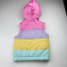 Load image into Gallery viewer, Girls Anko, colourful hooded puffer vest / jacket, EUC, size 2,  
