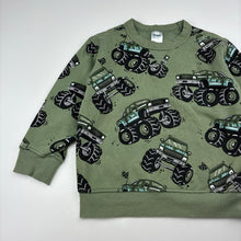 Load image into Gallery viewer, Boys Anko, fleece lined sweater / jumper, monster trucks, FUC, size 3,  