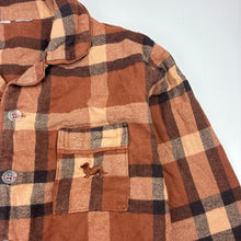 Load image into Gallery viewer, Unisex Peter Alexander, flannel cotton pyjama shirt / top, no size, armpit to armpit: 34cm, shoulder to cuff: 38cm, GUC, size 5-6,  