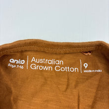 Load image into Gallery viewer, Boys Anko, Aust cotton long sleeve tee / top, EUC, size 9,  