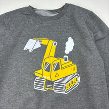 Load image into Gallery viewer, Boys grey, lightweight sweater / jumper, digger, GUC, size 7,  