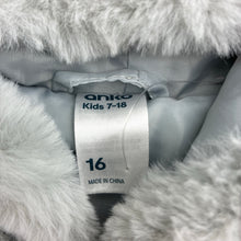 Load image into Gallery viewer, Girls Anko, soft feel faux fur zip up hooded vest, EUC, size 16,  