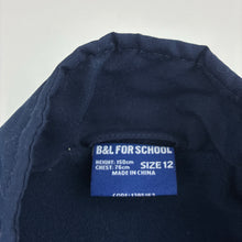 Load image into Gallery viewer, Unisex B&amp;L, navy fleece lined school jacket, *no hood*, GUC, size 12,  