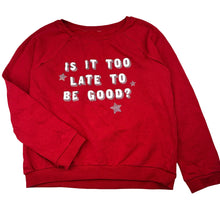 Load image into Gallery viewer, Girls red, fleece lined Christmas sweater / jumper, no labels, armpit to armpit: 42cm, armpit to cuff: 38cm, GUC, size 7-8,  