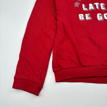 Load image into Gallery viewer, Girls red, fleece lined Christmas sweater / jumper, no labels, armpit to armpit: 42cm, armpit to cuff: 38cm, GUC, size 7-8,  