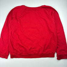 Load image into Gallery viewer, Girls red, fleece lined Christmas sweater / jumper, no labels, armpit to armpit: 42cm, armpit to cuff: 38cm, GUC, size 7-8,  