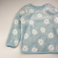 Load image into Gallery viewer, Girls blue, soft fleece pyjamas, no labels, armpit to armpit: 30cm, shoulder to cuff: 34cm, Inside leg: 37cm, GUC, size 3-4,  