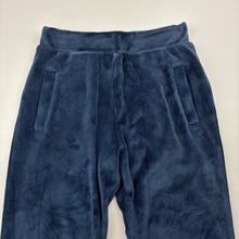 Load image into Gallery viewer, Girls Lily &amp; Dan, blue velour track pants, elasticated, Inside leg: 41cm, GUC, size 6,  