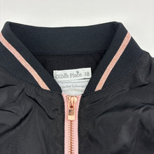 Load image into Gallery viewer, Girls Ollie's Place, black &amp; pink sequin lightweight jacket, EUC, size 8,  