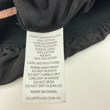 Load image into Gallery viewer, Girls Ollie's Place, black &amp; pink sequin lightweight jacket, EUC, size 8,  