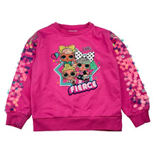Load image into Gallery viewer, Girls LOL SURPRISE!, pink sweater / jumper, marks on cuffs, FUC, size 5,  