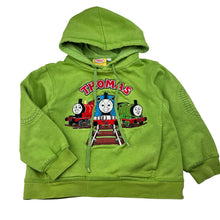 Load image into Gallery viewer, Boys Thomas &amp; Friends, embroidered fleece lined hoodie sweater, marks on front, FUC, size 4,  