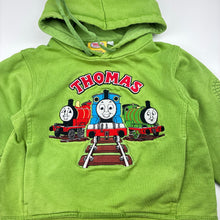 Load image into Gallery viewer, Boys Thomas &amp; Friends, embroidered fleece lined hoodie sweater, marks on front, FUC, size 4,  