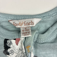 Load image into Gallery viewer, Unisex Fox &amp; Finch, cotton zip romper, discolouration back left sleeve, FUC, size 0,  