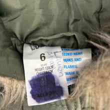 Load image into Gallery viewer, Girls H&amp;T, khaki hooded jacket / coat, light mark right elbow, FUC, size 6,  