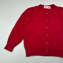 Load image into Gallery viewer, Girls Cotton On, red knitted cotton cardigan, GUC, size 3-4,  