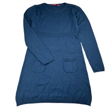 Load image into Gallery viewer, Girls L&amp;D, knitted cotton long sleeve dress, GUC, size 10, L: 67cm